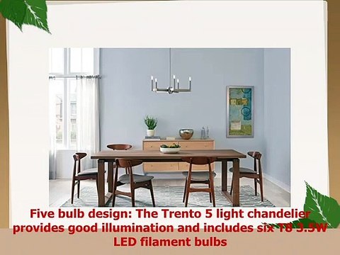 Trento Modern 5 Light Chandelier Brushed Nickel wBulbs Linea di Liara LLCH4241SN