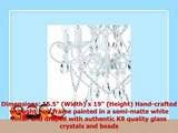 Theresa White Crystal Chandelier 5 Light Swag PlugIn Glass Pendant Wrought Iron Ceiling