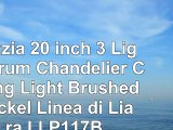 Grazia 20 inch 3 Light Drum Chandelier Ceiling Light  Brushed Nickel  Linea di Liara