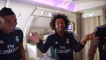 MARCELO, BALE, RAMOS and their teammates - FUNNY MOMENTS Emirates A380!