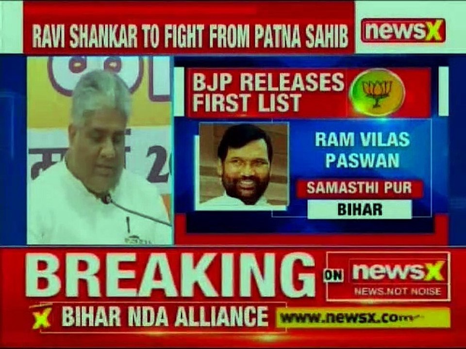NDA Announces Bihar Candidate List For All 40 Seats; Lok Sabha Elections 2019