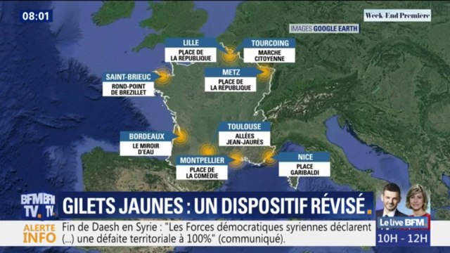 Face à l'interdiction de plusieurs manifestations, les gilets jaunes repensent leur dispositif