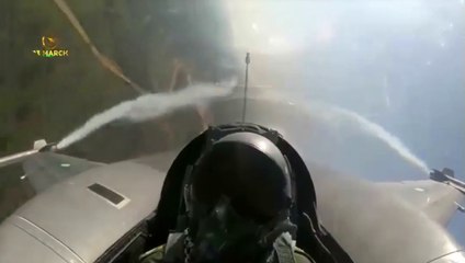 Chief of Air Staff ACM Mujahid Anwar Khan Leading the Fly-Past over Shakar Parian Parade Ground in F-16 Block 52 aircraft 23 Mar 2019