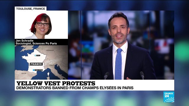 Yellow Vest protestors banned from Champs Elysees analysis by Dr Jen Schradie from Sciences Po