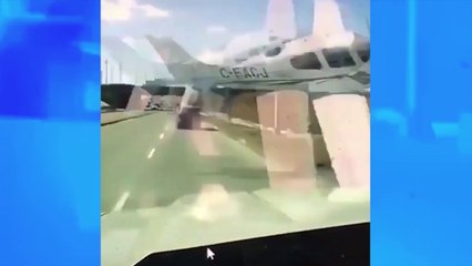 Un automobiliste se fait frôler par un avion juste avant un crash