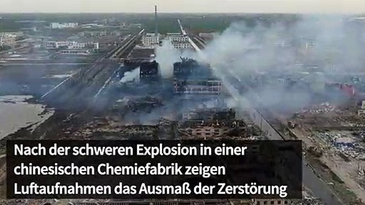 Drohnenbilder zeigen zerstörung nach industrieunglück in china