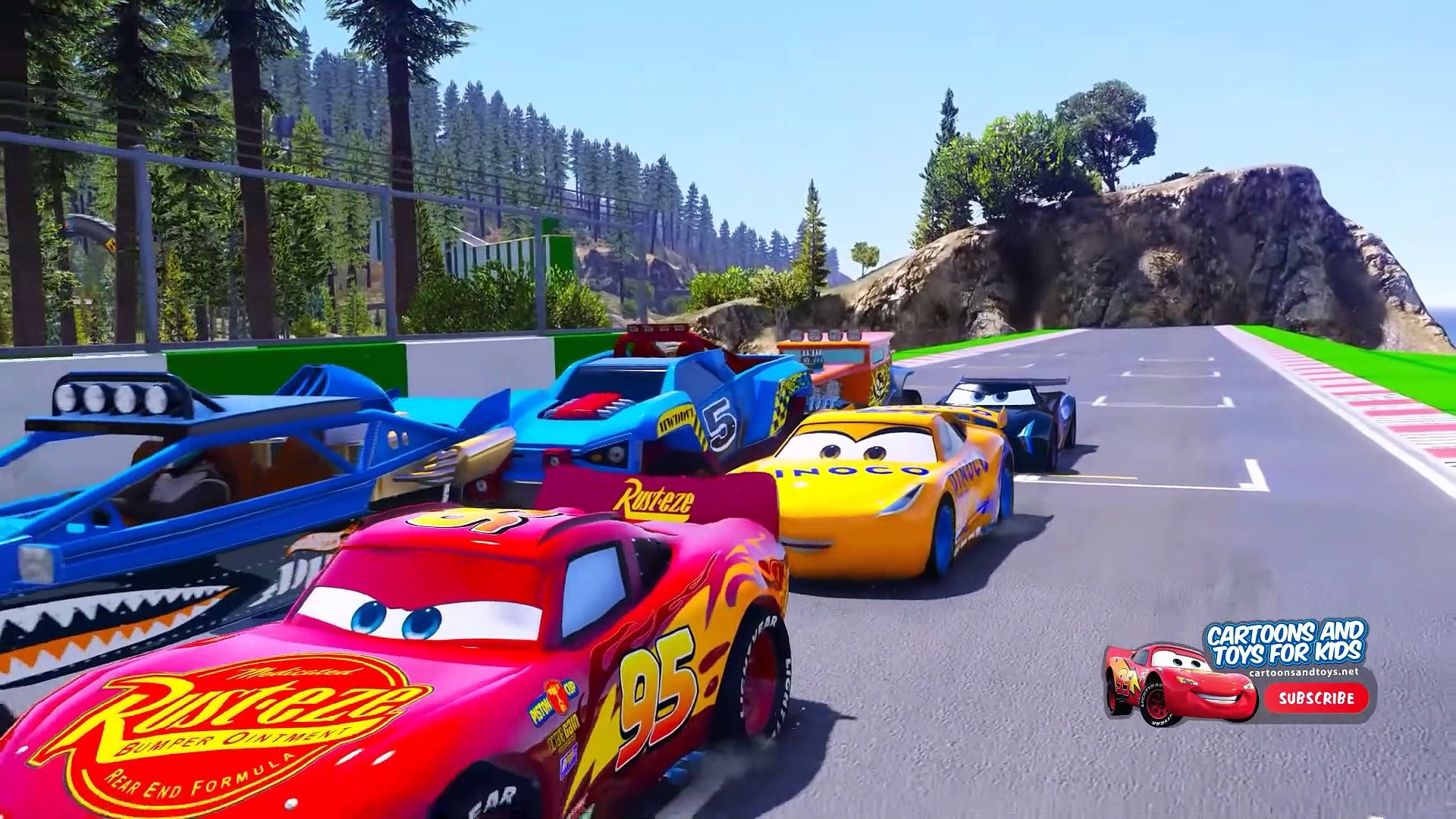 ⁣HOT WHEELS CARS FOREST PARKOUR CARS 3 CHALLENGE (Cars Lightning Mcqueen)
