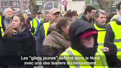 Priscillia Ludosky rejoint des "gilets jaunes" dans le Nord