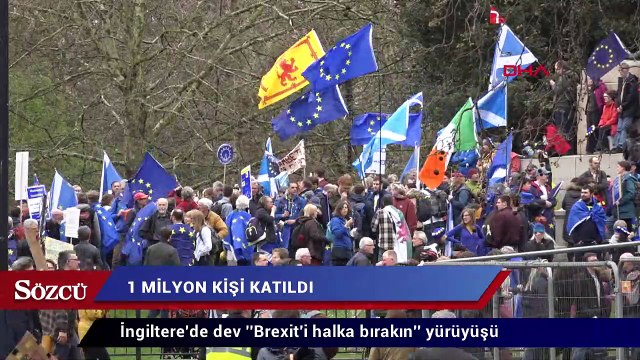 İngiltere'de dev ''Brexit'i halka bırakın'' yürüyüşü