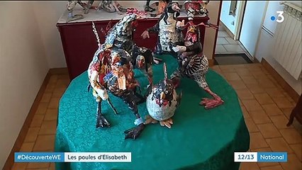 Meurthe-et-Moselle : des poules en papier mâché
