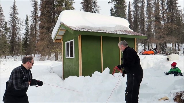 Roof Snow Removal with a Rope