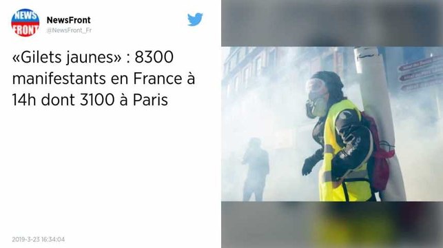 Gilets jaunes : 8 300 manifestants en France, 70 interpellations à Paris, des heurts en régions