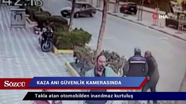 Takla atan otomobilden inanılmaz kurtuluş