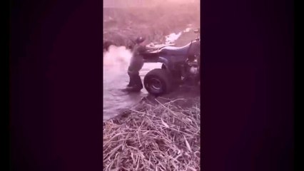 WTF! He is Planting His Quad In a Ditch- TRY NOT TO LAUGH