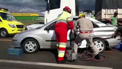 Mulher de 91 anos morre em grave colisão de trânsito na BR-277