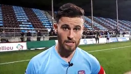 Réaction du défenseur central et capitaine du FCBJ, Jérémy Fernandez, après le match nul contre Chamalières (1-1)