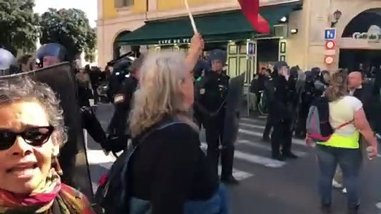 Geneviève Legay, militante blessée lors de la manifestation des "gilets jaunes" à Nice, juste avant la bousculade