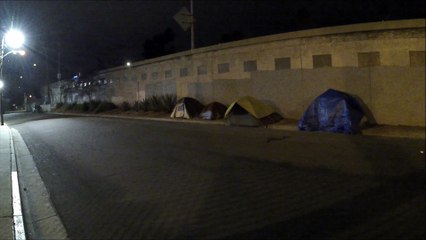 Homeless,  Hollywood, California,  Tent City by  Interstate 101 and Gower