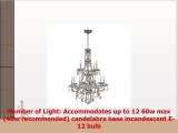 Worldwide Lighting Provence Collection 12 Light Chrome Finish and Golden Teak Crystal