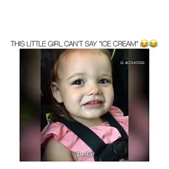 little girl cant say ice cream instead saying i love cometeno