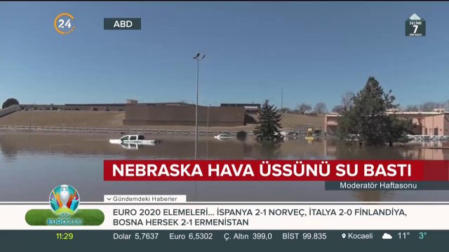 Nebraska hava üssünü su bastı