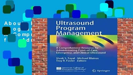 About For Books  Ultrasound Program Management: A Comprehensive Resource for Administrating
