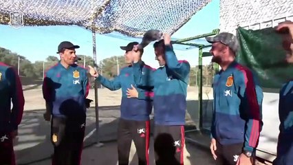 Seru: Pelatih Sergio Ramos dan anggota timnas Spanyol bermain 'Laser Tag' jelang kualifikasi Euro 2020