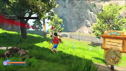 One piece world seeker, gameplay Español 2, Luffy acude al rescate de Chopper en Ciudad Zafiro