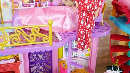 Barbie Princesse Raiponce Elsa Château Matin Danse De Salle De Bal Princesse Barbie Kastil Princesa Castelo