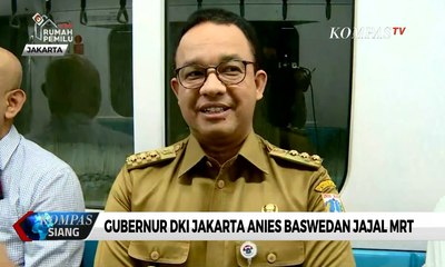 Anies Baswedan Jajal Integrasi MRT dan Transjakarta