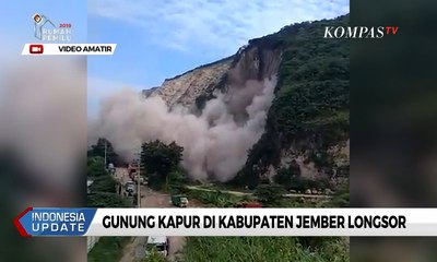 Detik-detik Gunung Kapur di Jember Longsor, Sejumlah Orang Luka