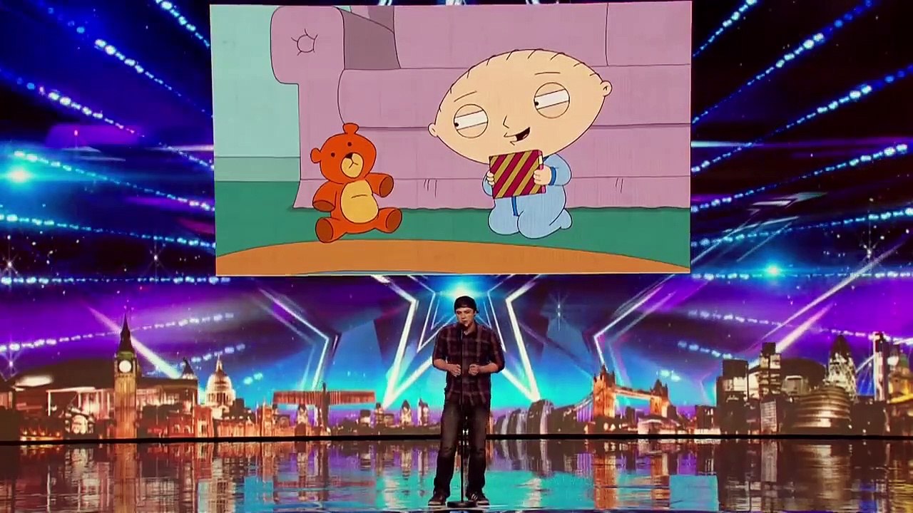 Peter griffin, elmo & more sing wrecking ball on britain's got talent