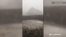 Hail slams northern Texas during severe storms