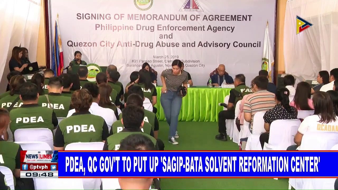 PDEA, QC gov't to put up 'Sagip-Bata Solvent Reformation Center'