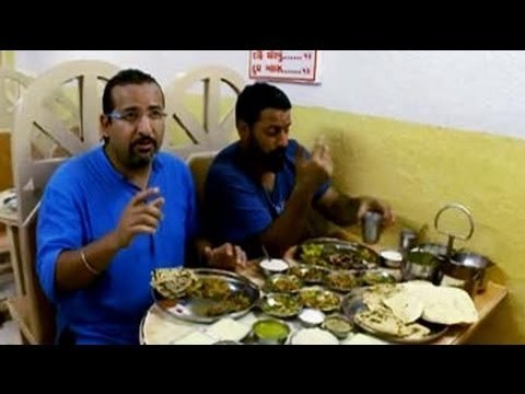 Rocky, Mayur gorge on Gujarati khaana