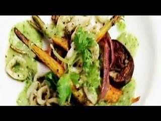 Grilled Squid Rings with Vegetables