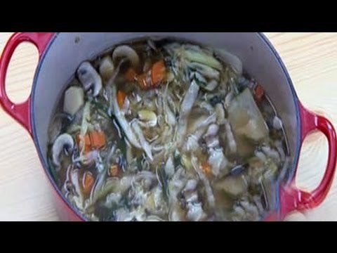 Arbi soup with Oriental spices