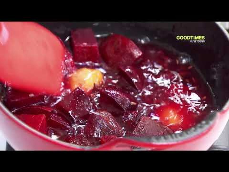 Red Poha And Buckwheat Chilla With Beetroot Ketchup