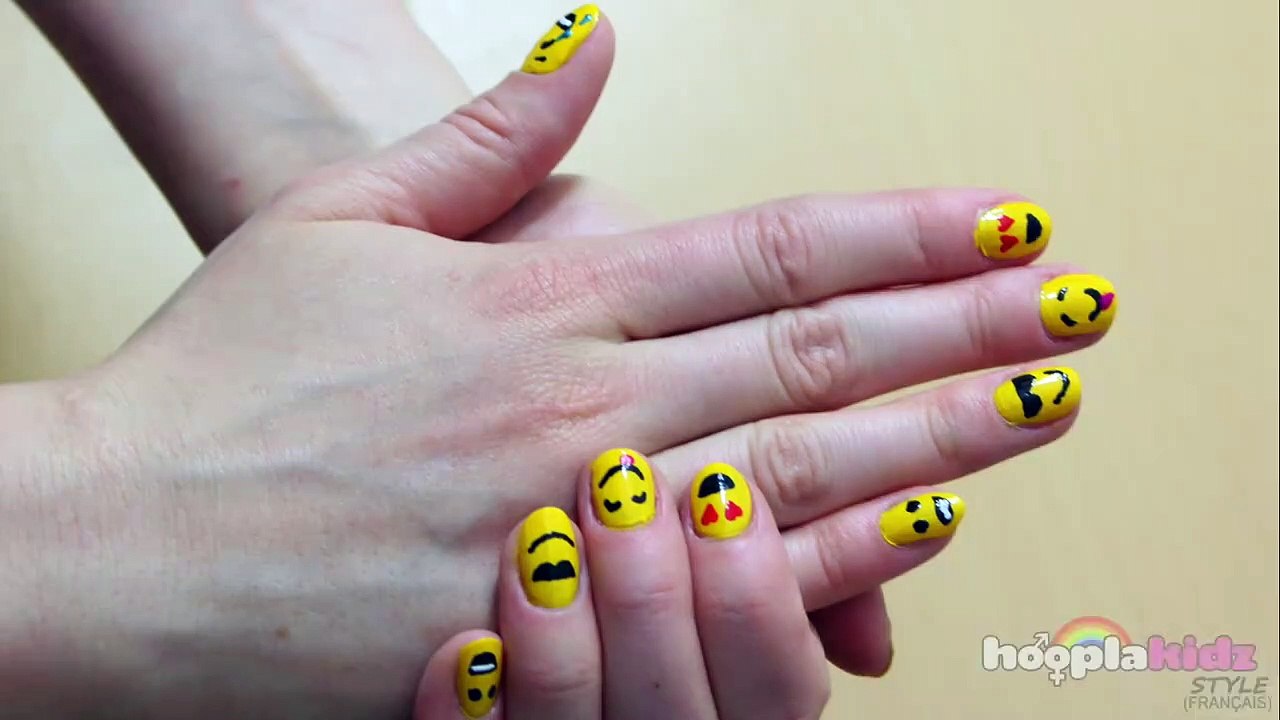Emoji Nail Art | Ongles smileys | Cute Nail Art By HooplaKidz Français