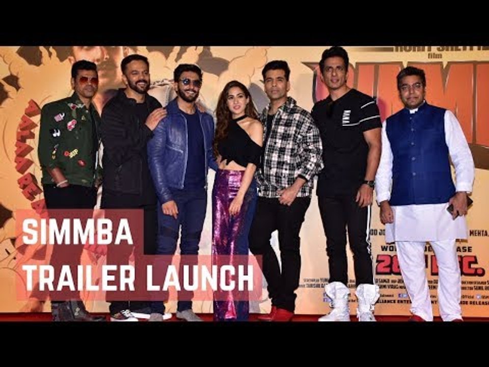 Simmba Trailer Launch | Ranveer Singh | Rohit Shetty | Sara Ali Khan | Sonu Sood | Karan Johar