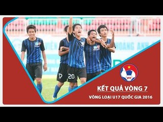 VÒNG LOẠI U17 QG 2016: KẾT QUẢ LƯỢT TRẬN THỨ 7