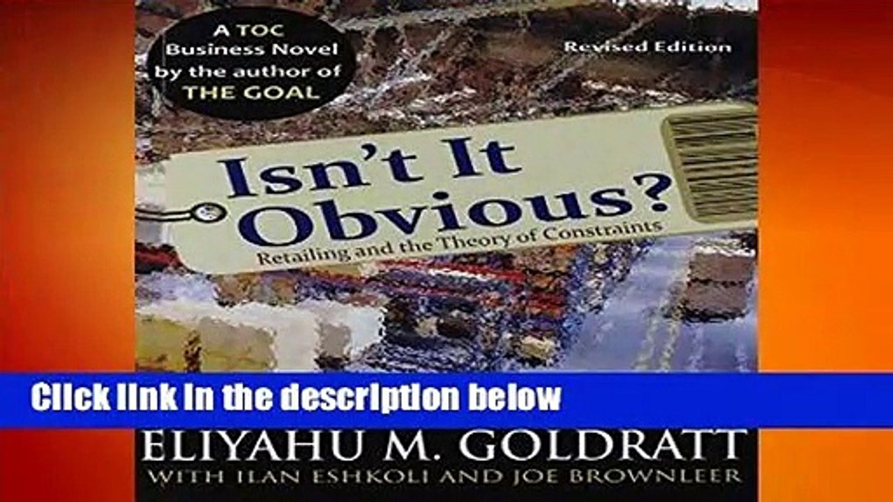Best product  Isn t It Obvious? Revised - Eliyahu M Goldratt