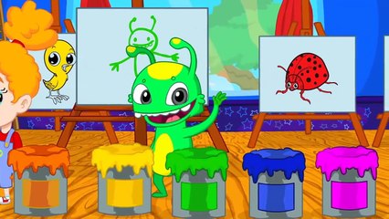 Aprende los colores reciclando con los Dibujos infantiles de Groovy el Marciano y Phoebe