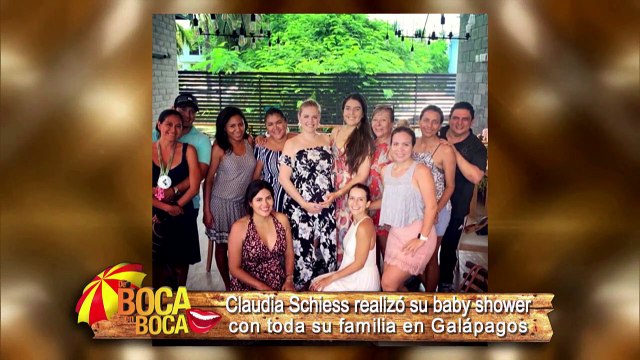 Claudia Schiess realizó su baby shower con toda su familia en Galápagos