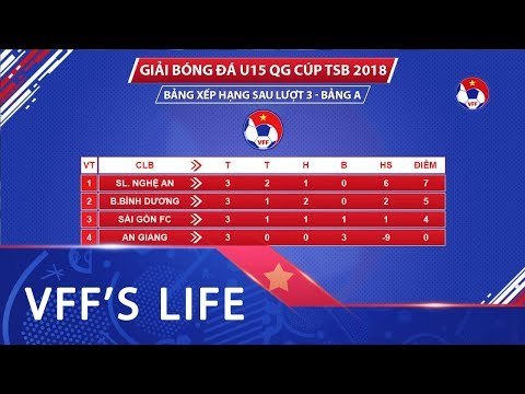 Kết quả lượt trận cuối cùng bảng A giải bóng đá VĐ U15 QG cúp TSB 2018 | VFF Channel