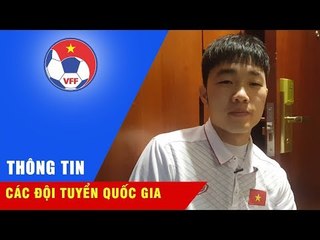 Tiền vệ Lương Xuân Trường thay mặt toàn đội gửi lời cảm ơn đến người hâm mộ bóng đá Việt Nam