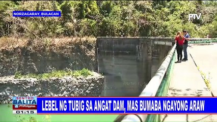 Lebel ng tubig sa Angat dam, mas bumaba ngayong araw