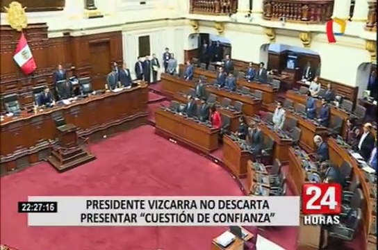 Congreso opina sobre posible uso de la cuestión de confianza por el presidente Vizcarra