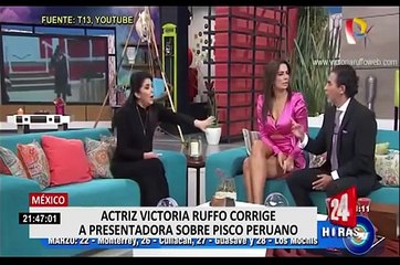México: actriz Victoria Ruffo corrige a presentadora sobre origen del pisco