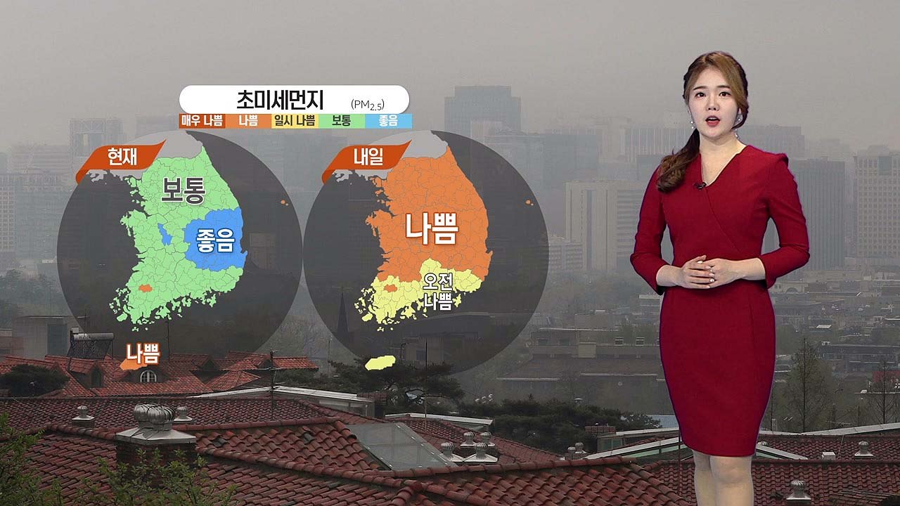 [날씨] 대기 확산 원활해져...내일 중국발 스모그 유입 / YTN